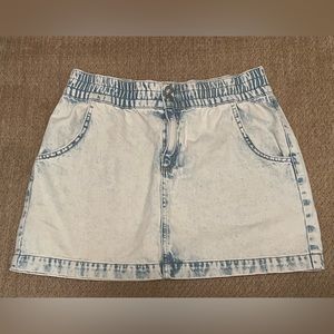 Urban Outfitters Light Blue and White Mini Skirt